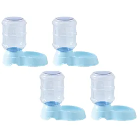 Kuber Industries Dog Food Bowl|Drinking Fountain Cat & Dog Bowl|Reusable,Durable|Bowl with Refillable Water Bottle|Stylish Dog Accessories for Indoor & Outdoor Use|LS147BL|3500ML|Blue (Pack of 4)