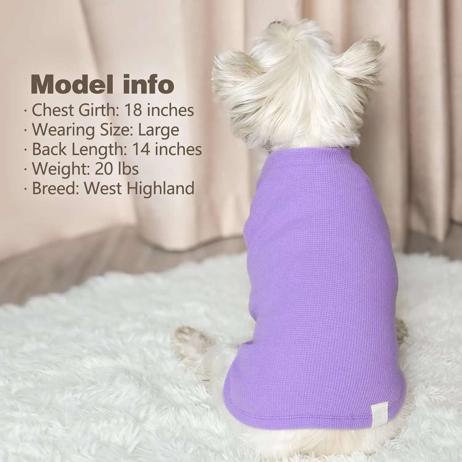 KYEESE 2Pack Dog Shirts Waffle for Small Dogs Stretchy Dog T-Shirts Lightweight Dogs Tank Top Sleeveless Pet Vest Breathable, X-Large, Purple Grey