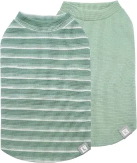 KYEESE 2Pack Waffle Dog Shirts for Small Dogs Stretchy T-Shirts Lightweight Tank Top Sleeveless Striped Vest Breathable Pet Tee, X-Large, Green Striped KYEESE 2Pack Waffle Dog Shirts for Small Dogs Stretchy T-Shirts Lightweight Tank Top Sleeveless Striped Vest Breathable Pet Tee, X-Large, Green Striped