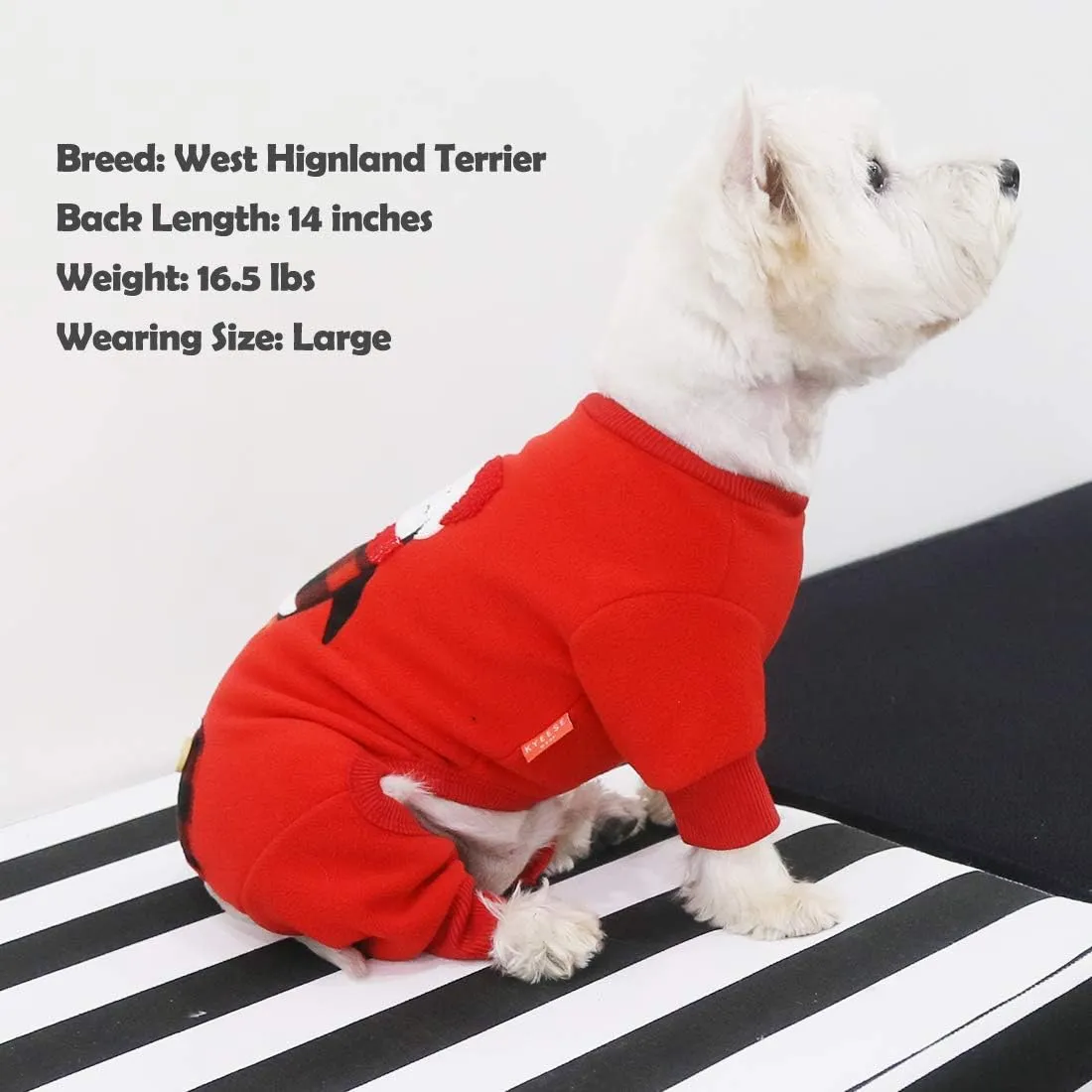 KYEESE Christmas Dog Pajamas Penguin for Small Dogs Plaid Dog Pjs Holiday Cat Pajamas Jammies