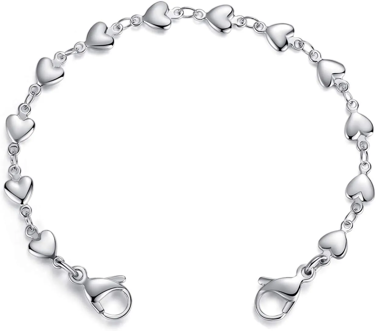 LinnaLove Heart Link Stainless Steel Interchangeable Medical Alert Bracelet