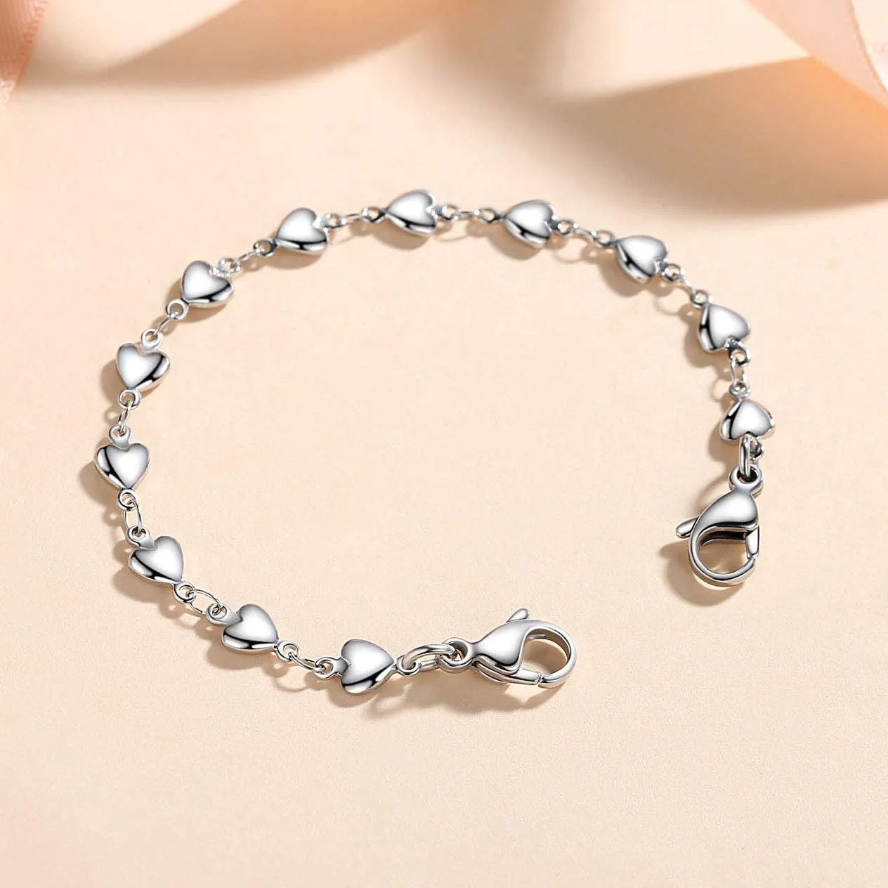 LinnaLove Heart Link Stainless Steel Interchangeable Medical Alert Bracelet