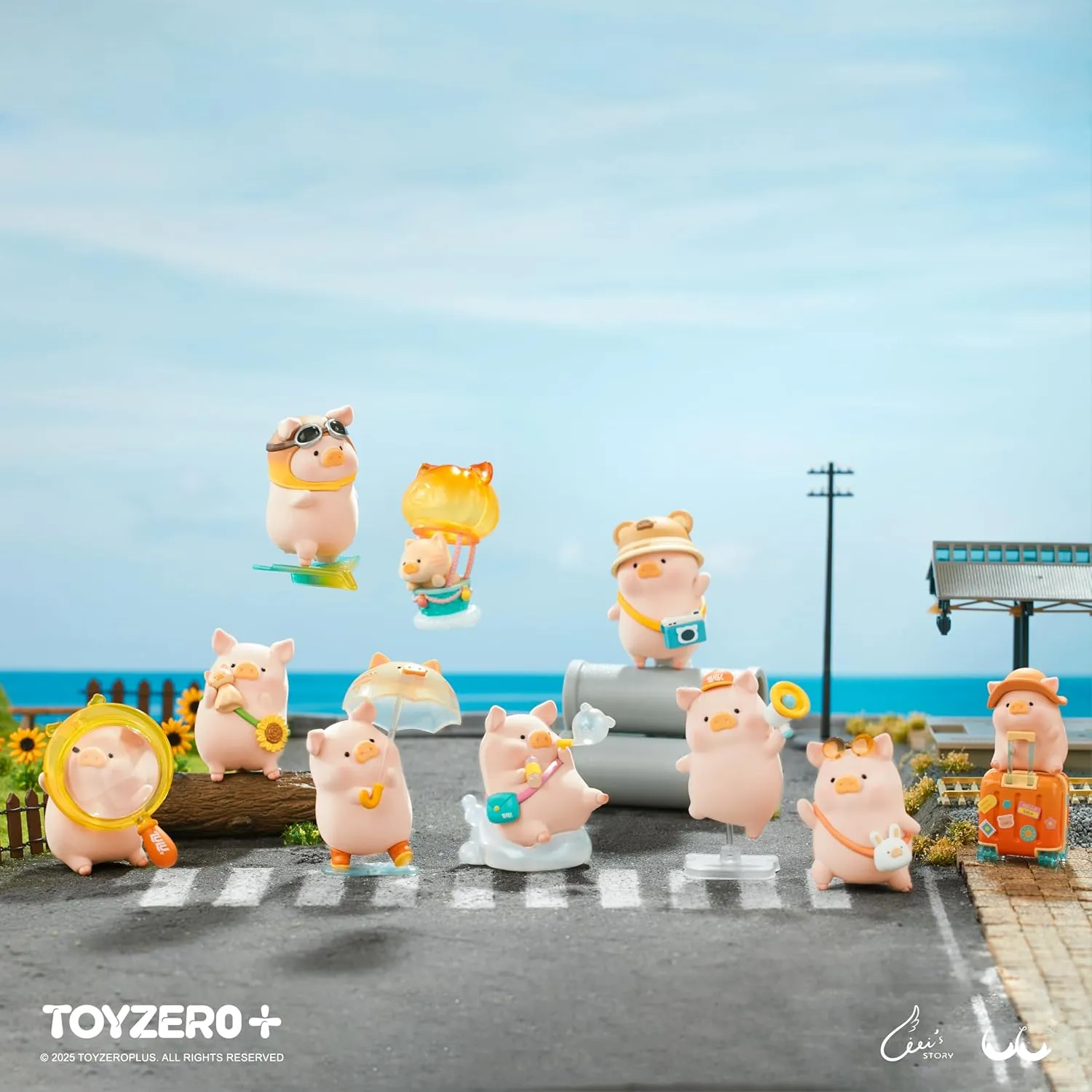 Lulu The Piggy Blind Box Figures - Travel Series Blind Boxes Mystery Box Cute Animal Figurines Collectible Toys Home Desk Decorations Holiday Birthday Gifts, Single Box