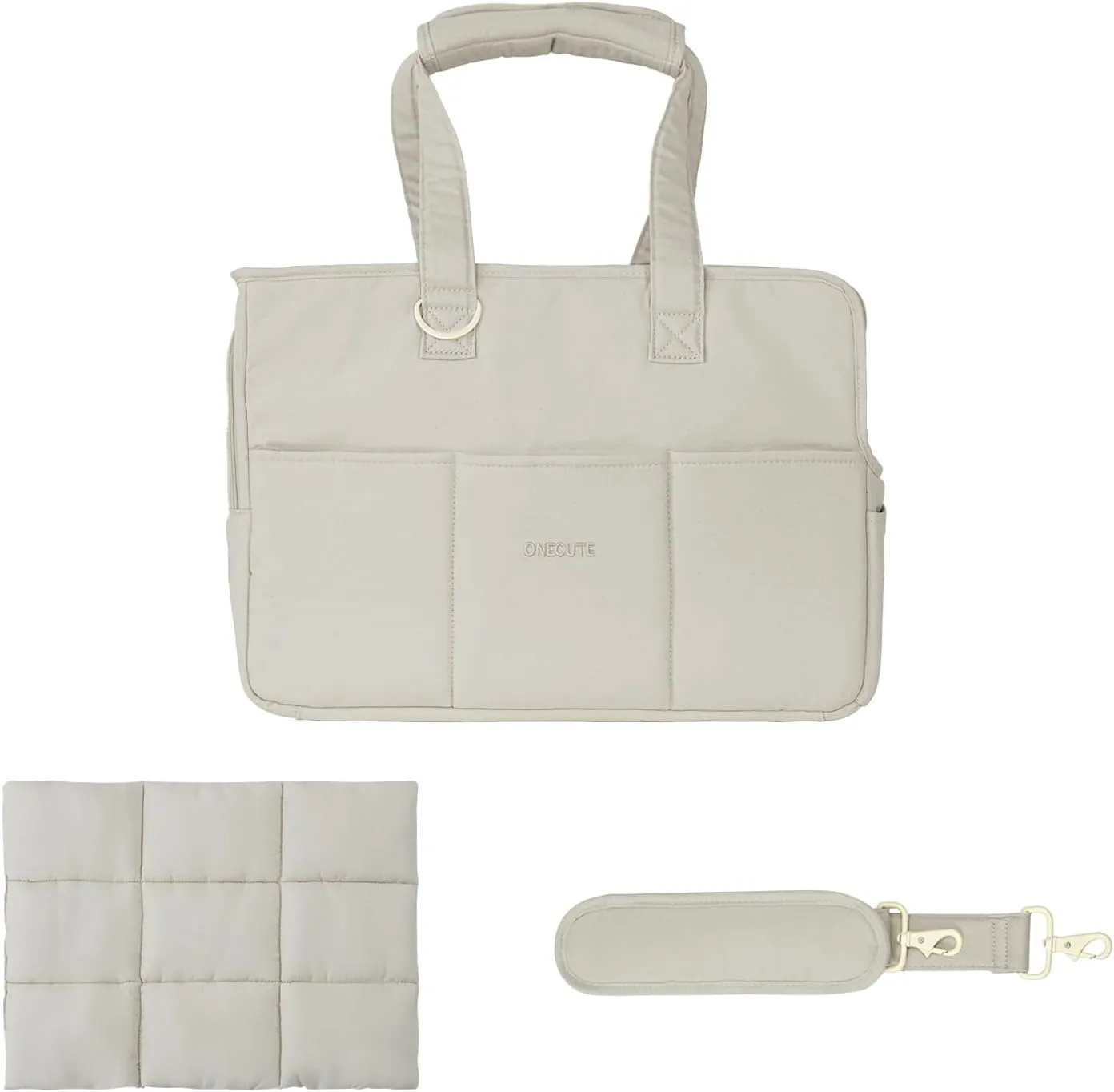 M-Size Grey Suit ONECUTE Dog Carrier Set for Small Dog with a Soft mat and Shoulder Strap