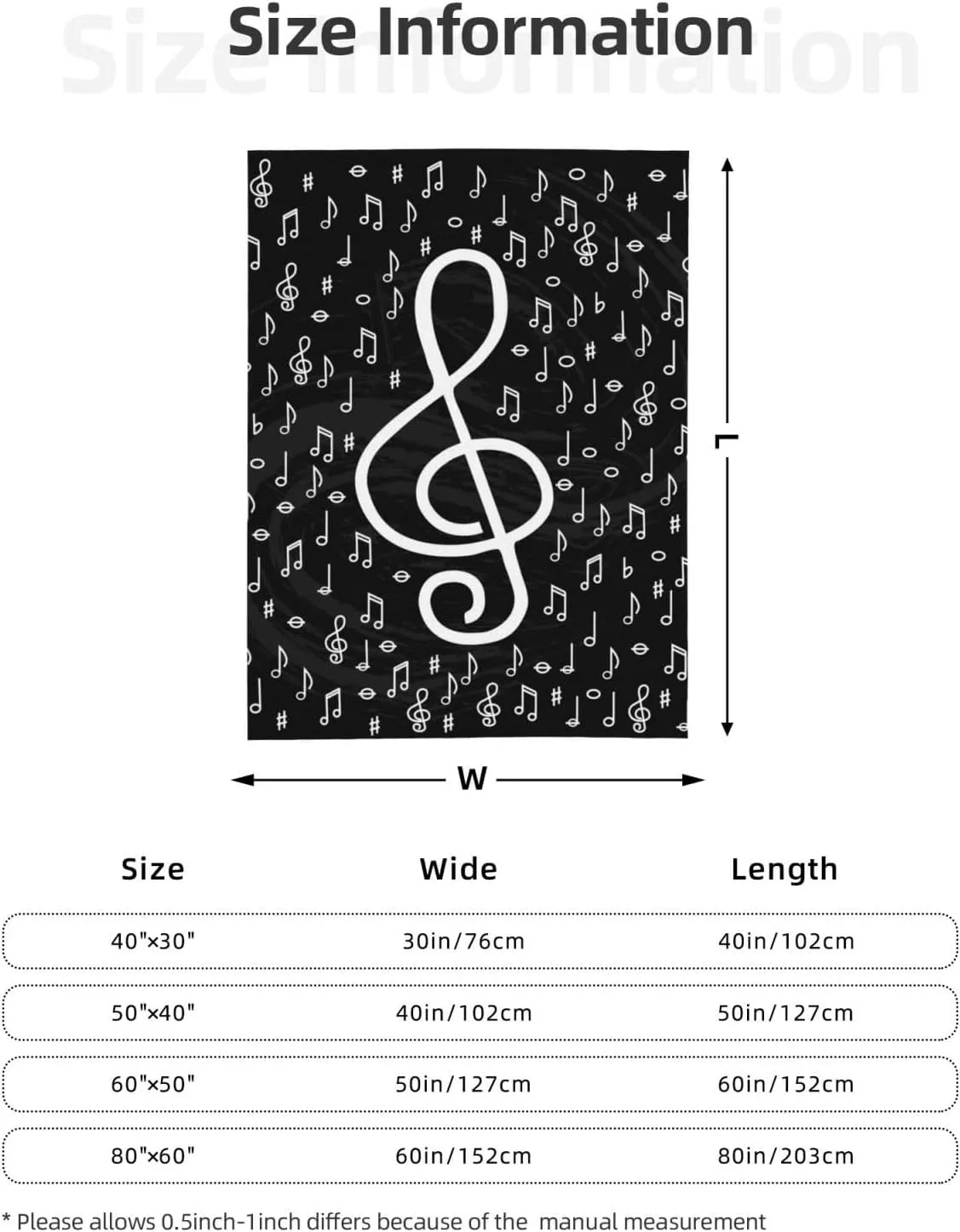 Musical Symbols Throw Blankets All Season Ultra Soft Warm Piano Music Lovers Fleece Blanket for Home Bed Sofa Couch Chair Outdoor Travel Camping 50x40 Inch