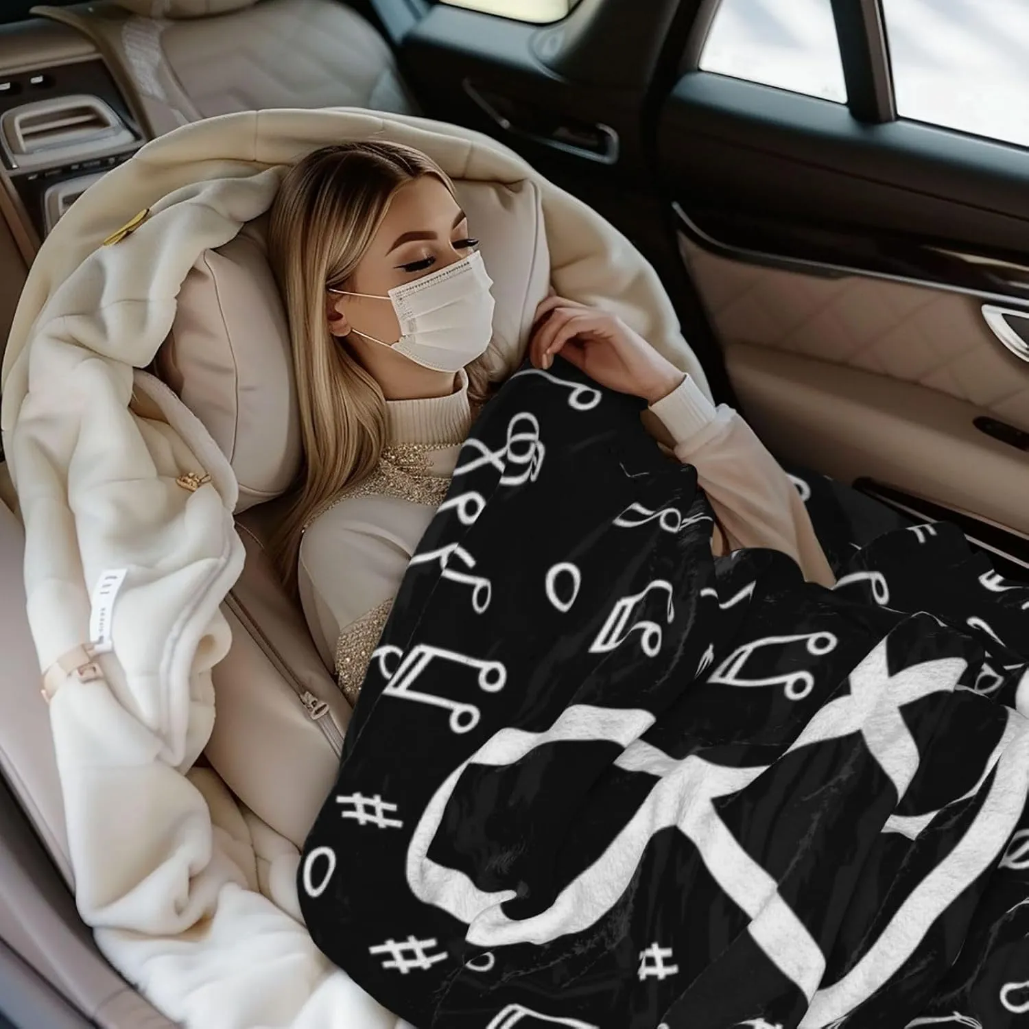 Musical Symbols Throw Blankets All Season Ultra Soft Warm Piano Music Lovers Fleece Blanket for Home Bed Sofa Couch Chair Outdoor Travel Camping 50x40 Inch