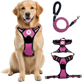 No Pull Dog Harness and Leash Set - Adjustable Soft Padded Oxford Dog Vest Harness with Easy Control Handle & 2 Leash Clips - No-Choke Reflective Dog Harness for Small, Medium and Large Dogs No Pull Dog Harness and Leash Set - Adjustable Soft Padded Oxford Dog Vest Harness with Easy Control Handle & 2 Leash Clips - No-Choke Reflective Dog Harness for Small, Medium and Large Dogs