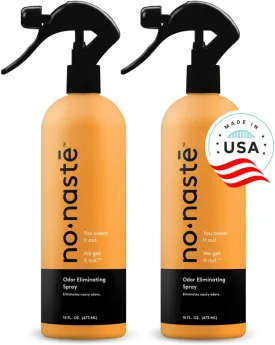 Nonaste Odor Eliminating Spray - 32 Fl Oz (Pack of 2) - Shoe & Yoga Mat Spray, Boxing Glove Deodorizer, Gym Bag Deodorizer, Fabric Odor Eliminator - No Washing Needed