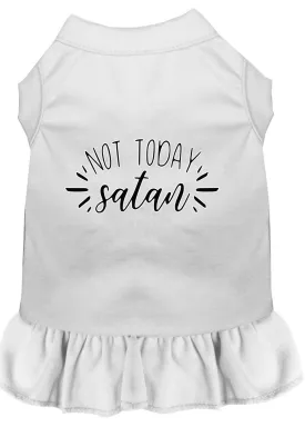 Not Today Satan Screen Print Dog Dress White Xl (16)