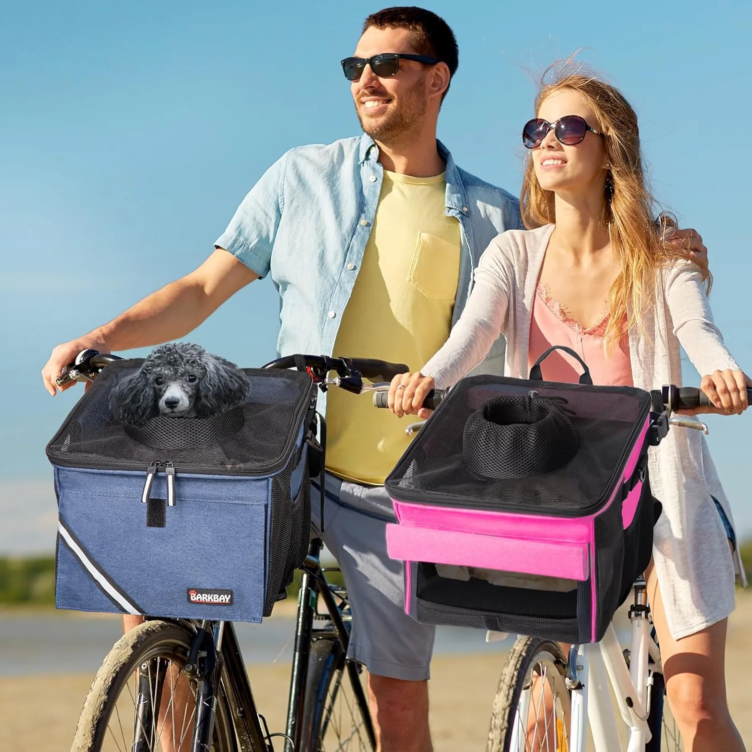 Pet Carrier Bicycle Basket Bag Pet Carrier/Booster Backpack for Dogs and Cats with Big Side Pockets,Comfy & Padded Shoulder Strap,Travel with Your Pet SafetyPink Carnation