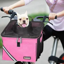 Pet Carrier Bicycle Basket Bag Pet Carrier/Booster Backpack for Dogs and Cats with Big Side Pockets,Comfy & Padded Shoulder Strap,Travel with Your Pet SafetyPink Carnation