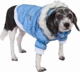 PET LIFE Classic Metallic Fashion Pet Dog Coat Jacket Parka w/ 3M Insulation and Removable Hood, X-Small, Sky Blue