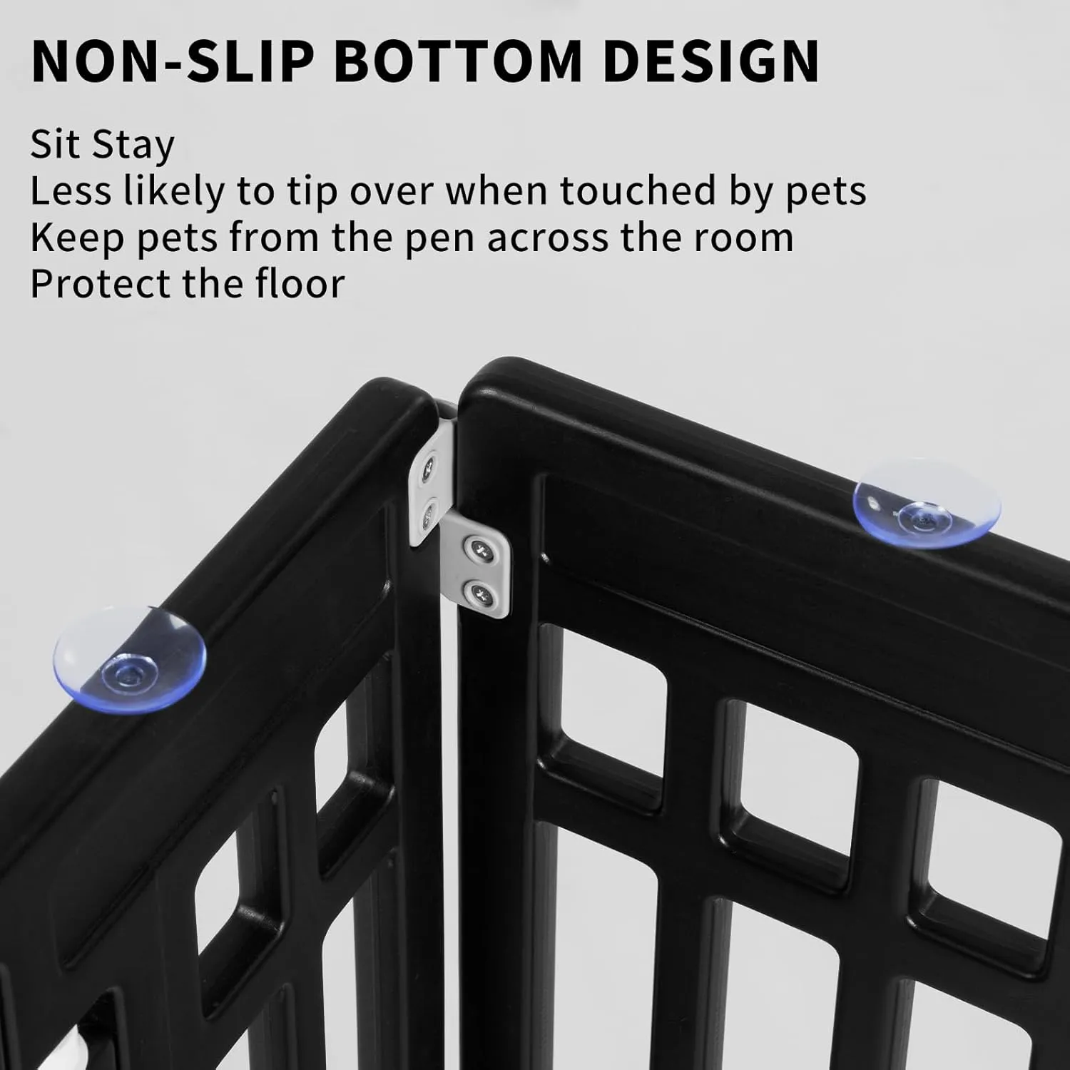 Pet Playpen Foldable Gate for Dogs Heavy Plastic Puppy Exercise Pen Indoor Outdoor Small Pets Fence Puppies Folding Cage 6 Panels for Puppies and Small Dogs House Supplies (Black 6*Panel)