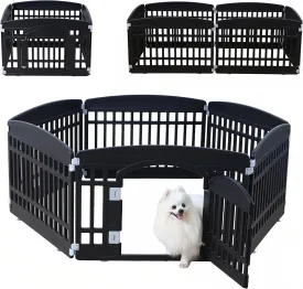 Pet Playpen Foldable Gate for Dogs Heavy Plastic Puppy Exercise Pen Indoor Outdoor Small Pets Fence Puppies Folding Cage 6 Panels for Puppies and Small Dogs House Supplies (Black 6*Panel) Pet Playpen Foldable Gate for Dogs Heavy Plastic Puppy Exercise Pen Indoor Outdoor Small Pets Fence Puppies Folding Cage 6 Panels for Puppies and Small Dogs House Supplies (Black 6*Panel)