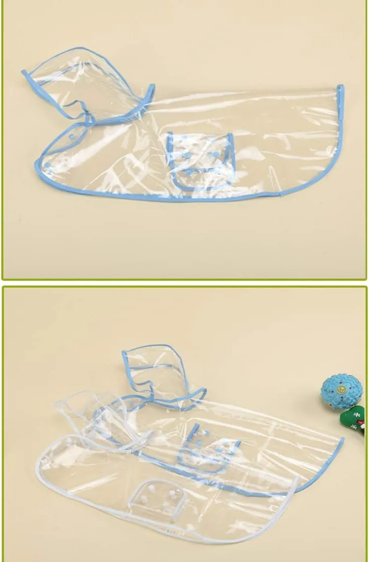 Pet Raincoat,Small Dog Waterproof Puppy Raincoat Coat Transparent Pet Dog Rainwear Clothes for Small Dogs Cats (L, Blue)