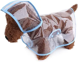 Pet Raincoat,Small Dog Waterproof Puppy Raincoat Coat Transparent Pet Dog Rainwear Clothes for Small Dogs Cats (L, Blue)