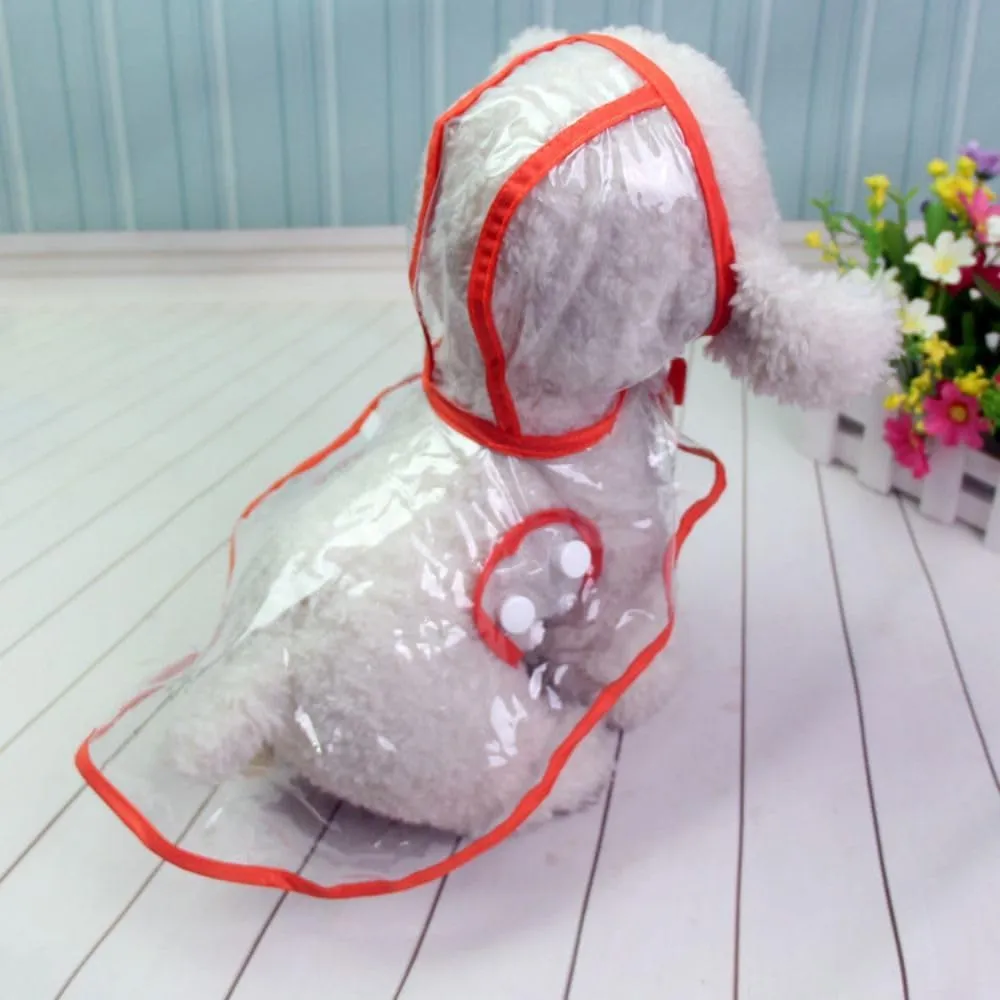 Pet Raincoat,Small Dog Waterproof Puppy Raincoat Coat Transparent Pet Dog Rainwear Clothes for Small Dogs Cats (L,Red)