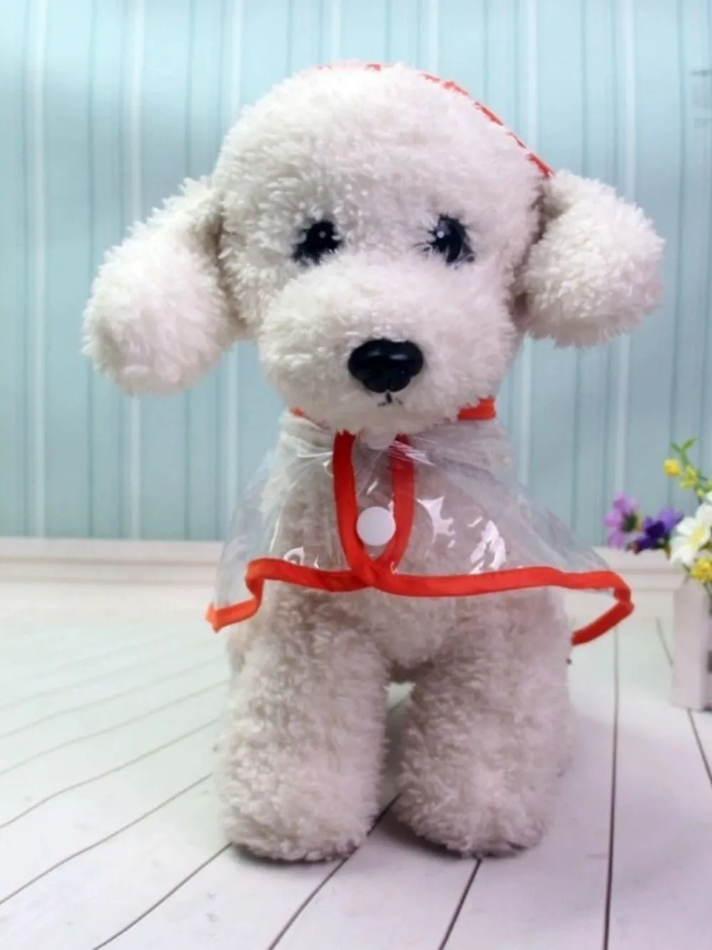 Pet Raincoat,Small Dog Waterproof Puppy Raincoat Coat Transparent Pet Dog Rainwear Clothes for Small Dogs Cats (L,Red)