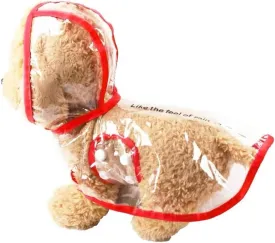 Pet Raincoat,Small Dog Waterproof Puppy Raincoat Coat Transparent Pet Dog Rainwear Clothes for Small Dogs Cats (L,Red)