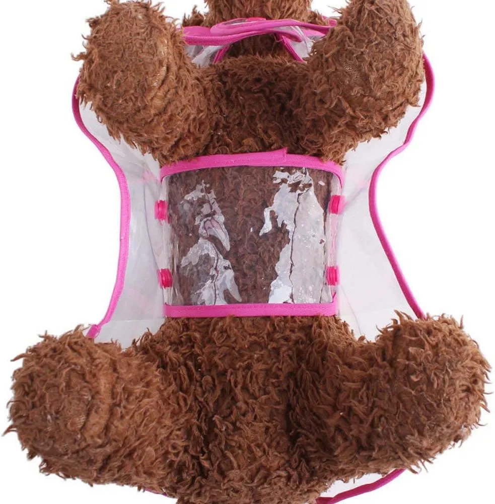Pet Raincoat,Small Dog Waterproof Puppy Raincoat Coat Transparent Pet Dog Rainwear Clothes for Small Dogs Cats (S, Pink)