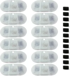 PET STANDARD Replacement Filter Compatible with PETLIBRO BPA-Free Capsule Pet Water Fountain, 71oz/2.1L, Pack of 12