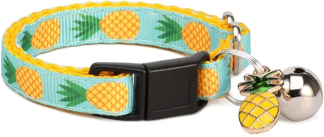 Pet Supplies, (Tropical Pineapple) Cat Collar, Dog Collar, Cat Leash, Dog Leash for Cats, Puppies, Small Medium Large Dogs