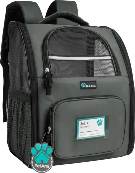PetAmi Dog Backpack Carrier for Small Large Cat, Pet, Puppy, Ventilated Pet Hiking Backpack Travel Bag, Airline Approved Cat Backpack Carrier, Camping Biking Dog Bag Up to 18lbs Pet, Dark Grey PetAmi Dog Backpack Carrier for Small Large Cat, Pet, Puppy, Ventilated Pet Hiking Backpack Travel Bag, Airline Approved Cat Backpack Carrier, Camping Biking Dog Bag Up to 18lbs Pet, Dark Grey