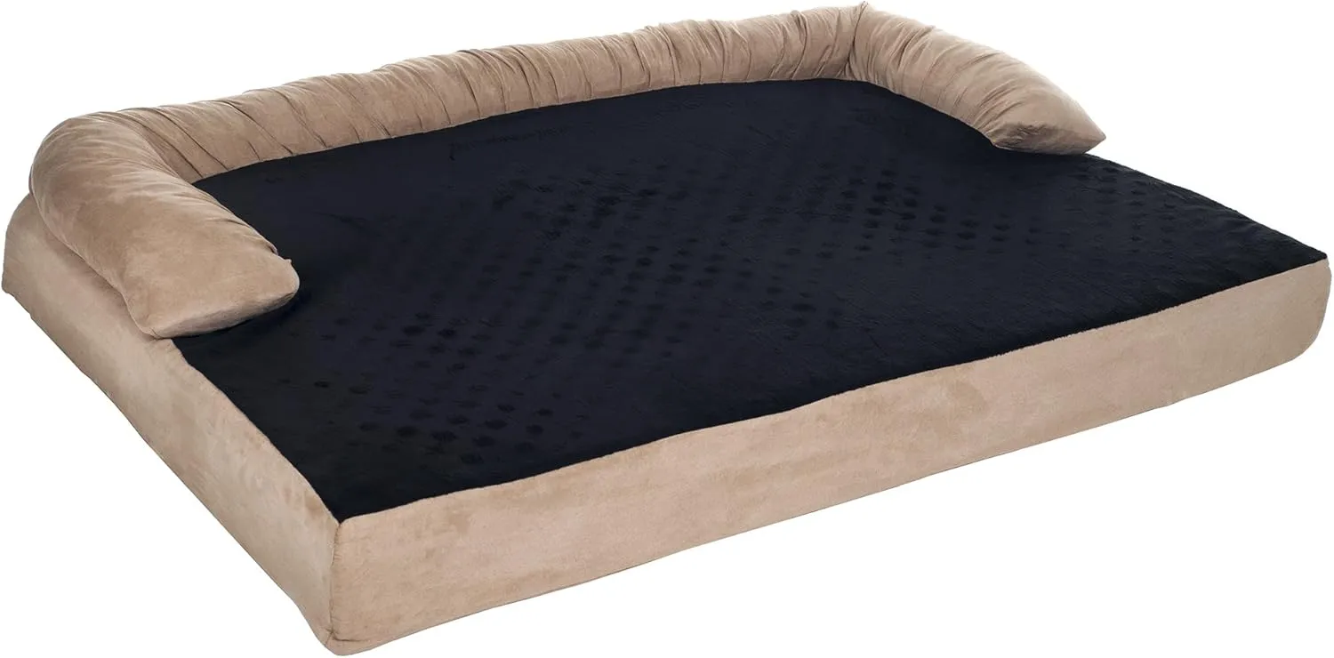 PETMAKER Orthopedic Memory Foam Pet Bed with Bolster, Large