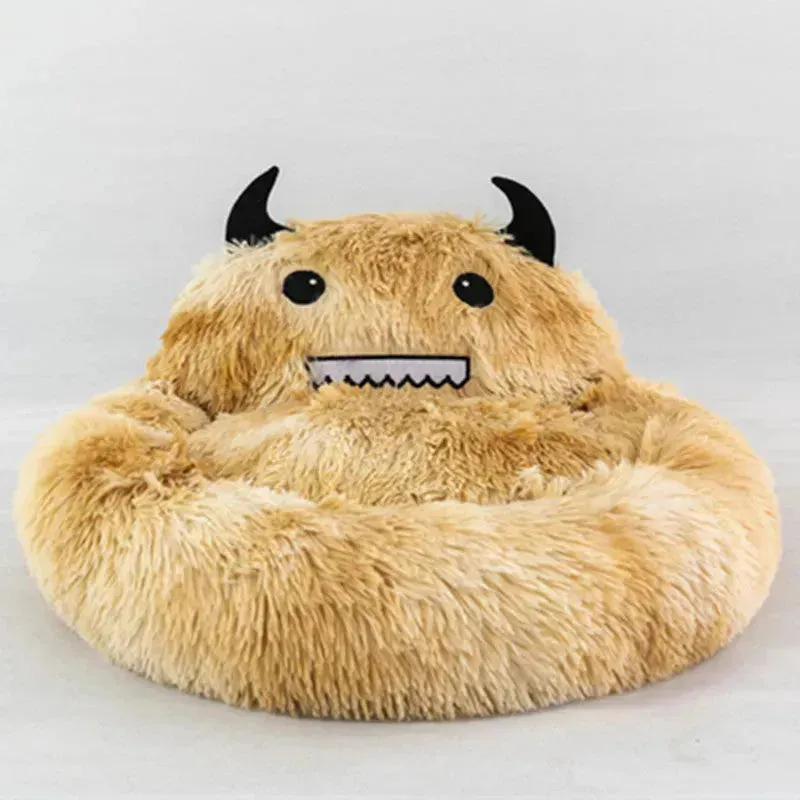 Plush Small Monster Pet Nest - Cozy Cotton Nest for Dogs & Cats