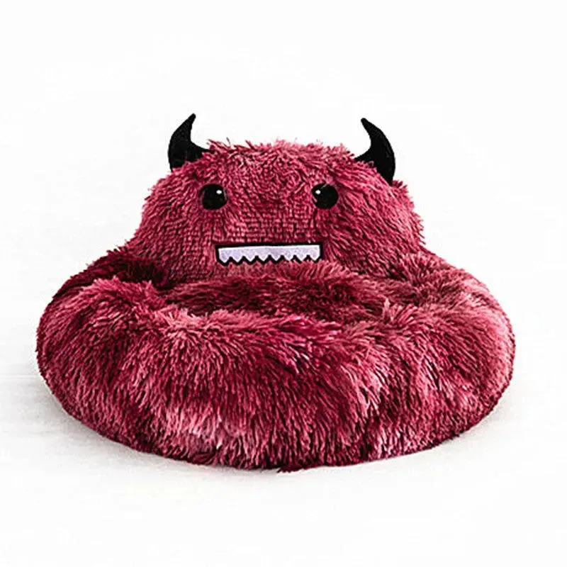 Plush Small Monster Pet Nest - Cozy Cotton Nest for Dogs & Cats