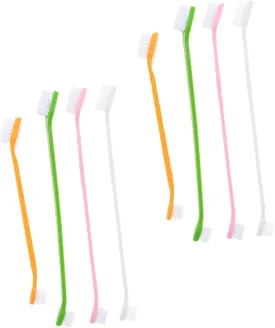 POPETPOP 8pcs Dog Toothbrushes Dual-Head Pet Toothbrush for Dogs and Puppies Easy to Use Soft Bristles POPETPOP 8pcs Dog Toothbrushes Dual-Head Pet Toothbrush for Dogs and Puppies Easy to Use Soft Bristles