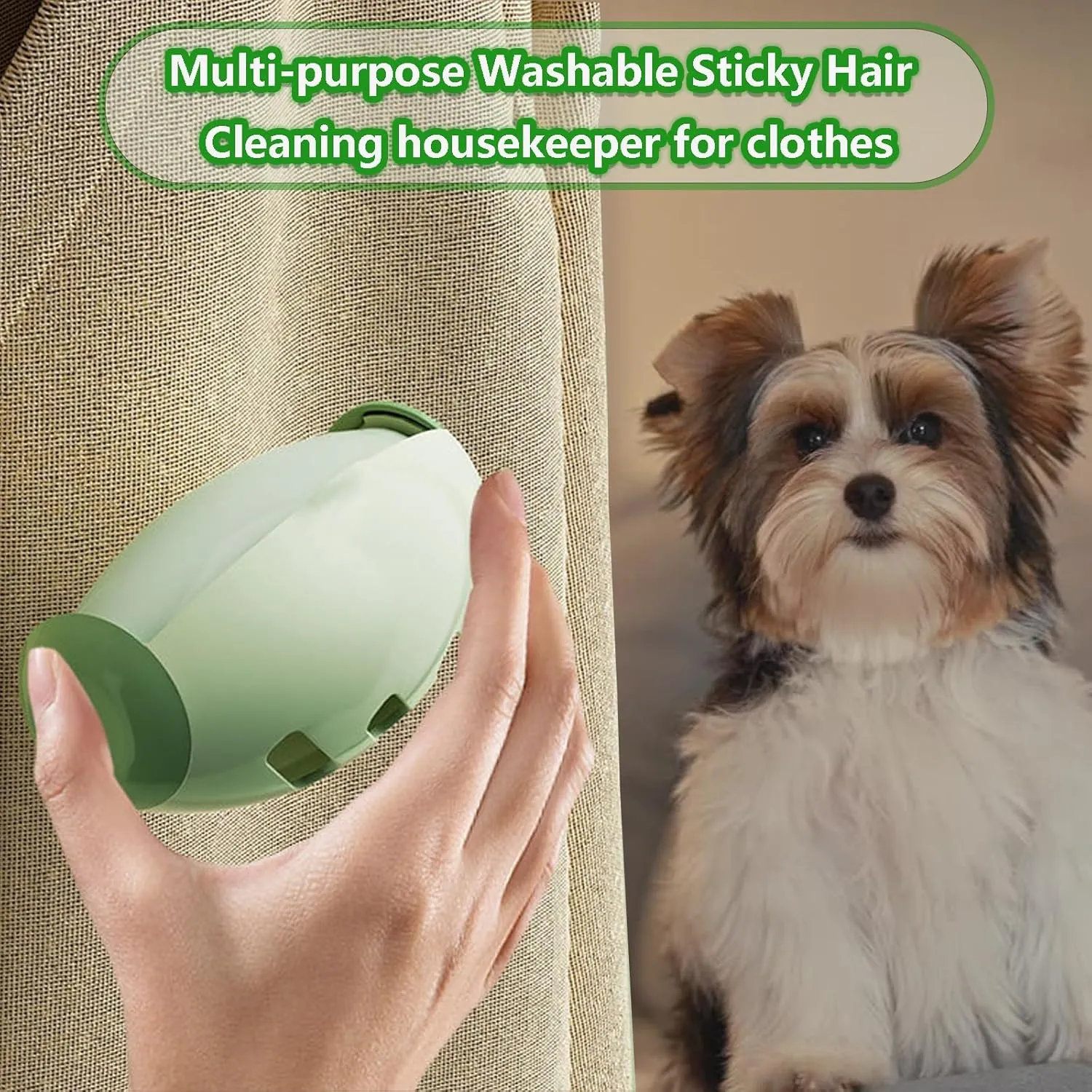 Portable pet Hair Roller, Reusable Lint Rollers for Pet Hair,Washable Reusable Hair Remover for Cleaning Various dust and Debris(Green)