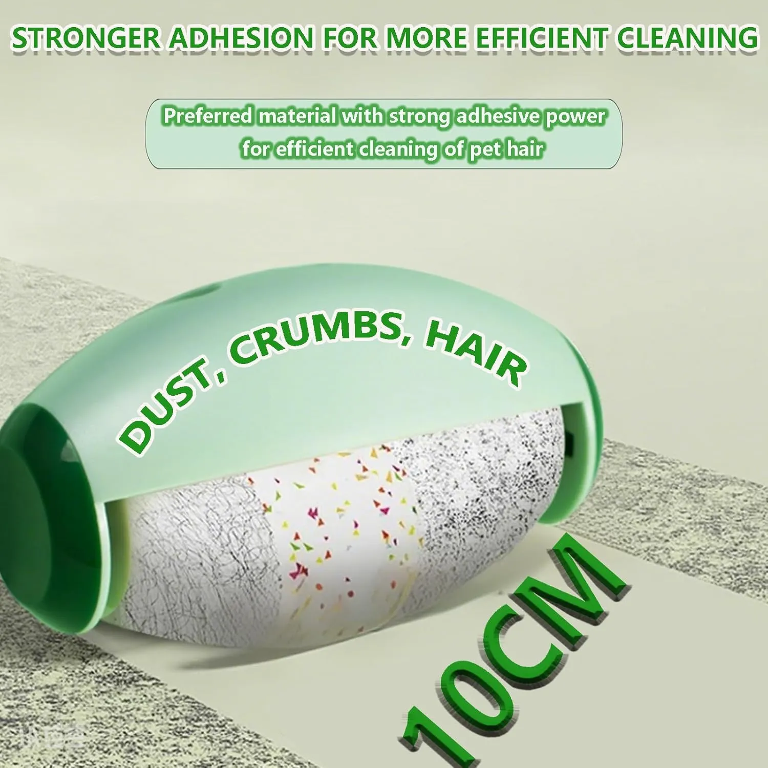 Portable pet Hair Roller, Reusable Lint Rollers for Pet Hair,Washable Reusable Hair Remover for Cleaning Various dust and Debris(Green)