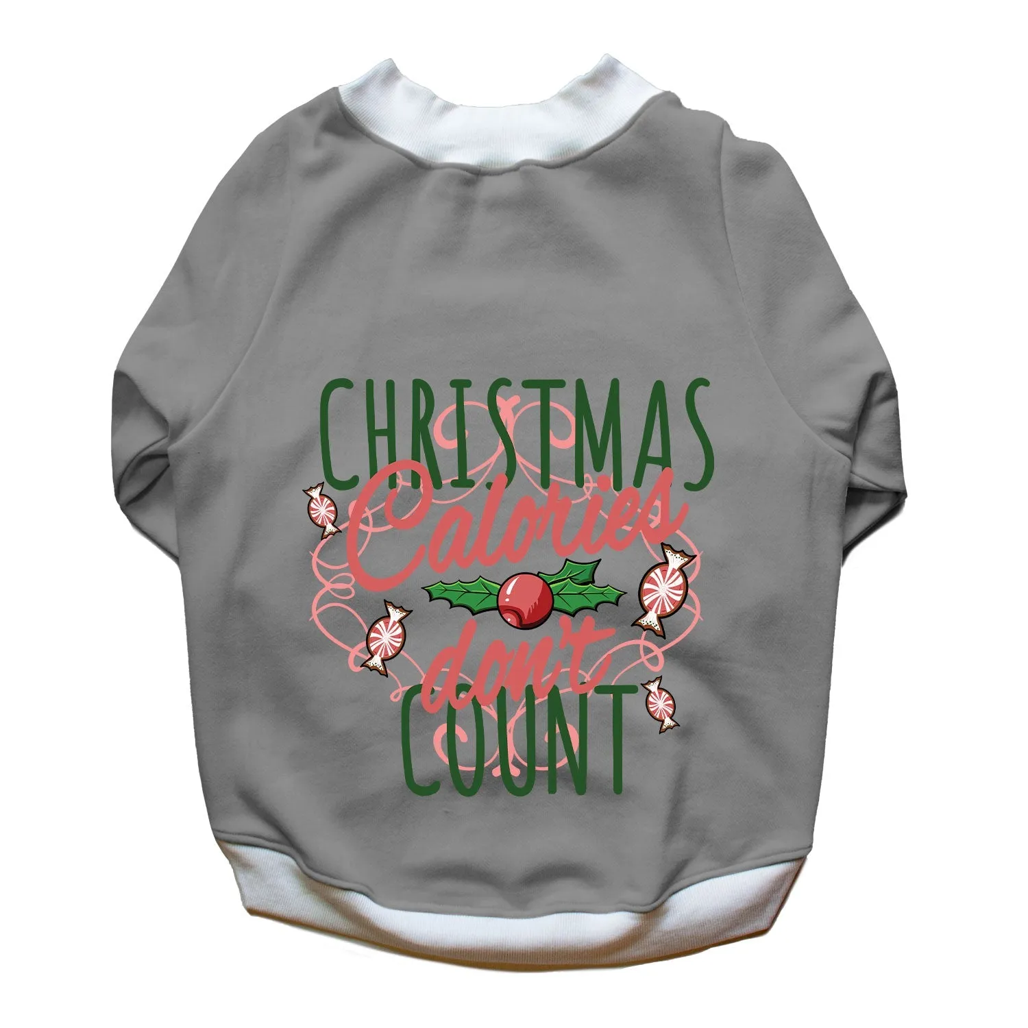 Ruse 'Basics' "Christmas Calories Don't Count" Printed Crew Neck Full Sleeve Sweatshirt For Dogs