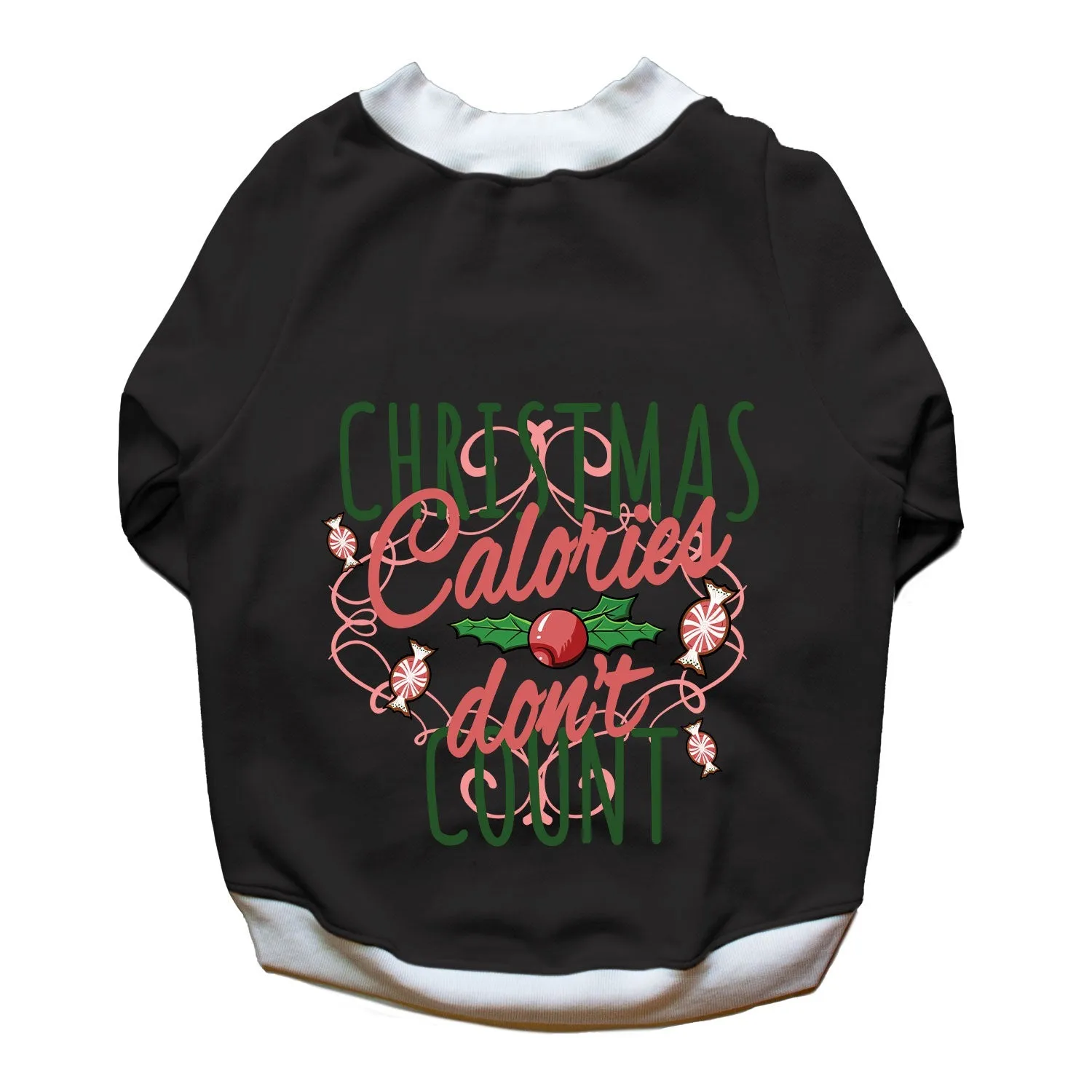 Ruse 'Basics' "Christmas Calories Don't Count" Printed Crew Neck Full Sleeve Sweatshirt For Dogs