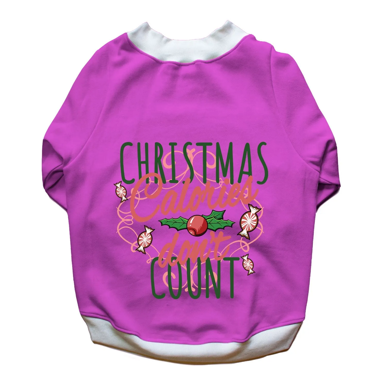 Ruse 'Basics' "Christmas Calories Don't Count" Printed Crew Neck Full Sleeve Sweatshirt For Dogs