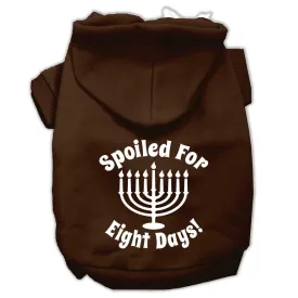 Spoiled for 8 Days Screenprint Dog Pet Hoodies Brown Size Med (12)
