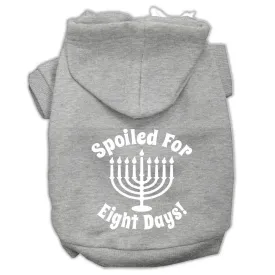 Spoiled For 8 Days Screenprint Dog Pet Hoodies Grey Size Xxl (18)