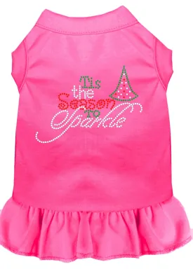 Tis The Season To Sparkle Rhinestone Dog Dress Bright Pink Xs (8)