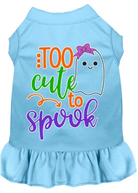 Too Cute To Spook-girly Ghost Screen Print Dog Dress Baby Blue Xxxl