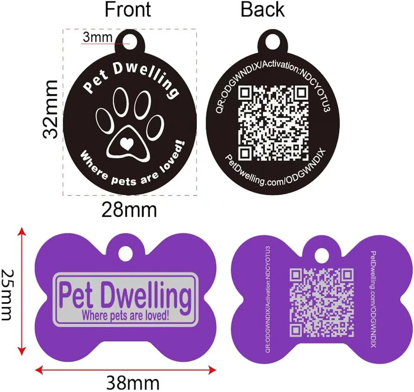 Ultra Lightweight Pet ID Tag for Small Dogs & Cats  Online Pet Profile, Instant Profile Access, & Scan Location Alerts (Round Blue)