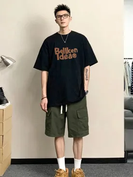 Wiaofellas  -  Man Sets Cotton Alphabet Black Running Jogging T-shirts Shorts Suits for Men Jogger Aesthetic Original Brands High Quality Cool