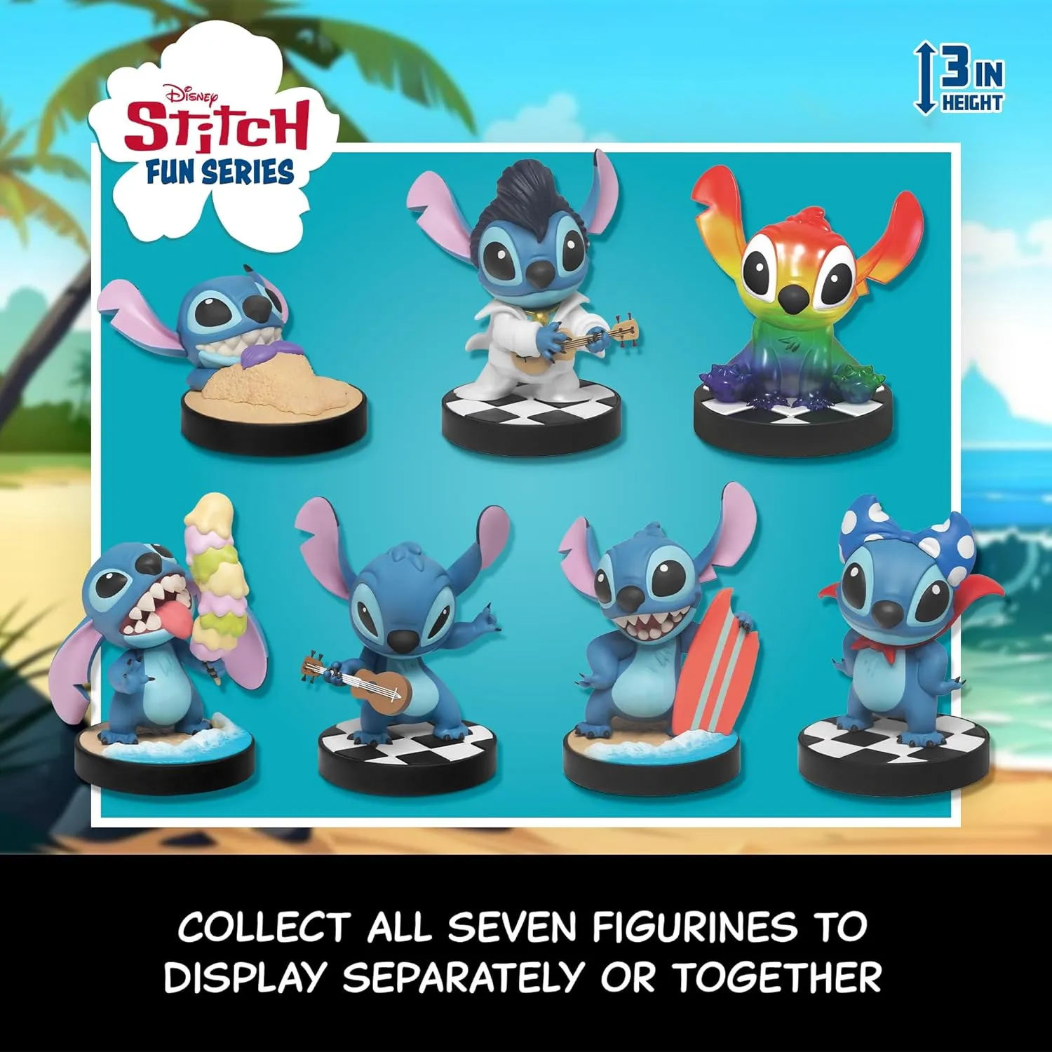 YuMe Disney Lilo and Stitch Blind Box (6 Pack) - 3" Movie Inspired Figurines, Collectible Figures Blind Box for Fans & Kids - Ideal Gift for Birthdays, Holidays & Collectors, Ages 8 