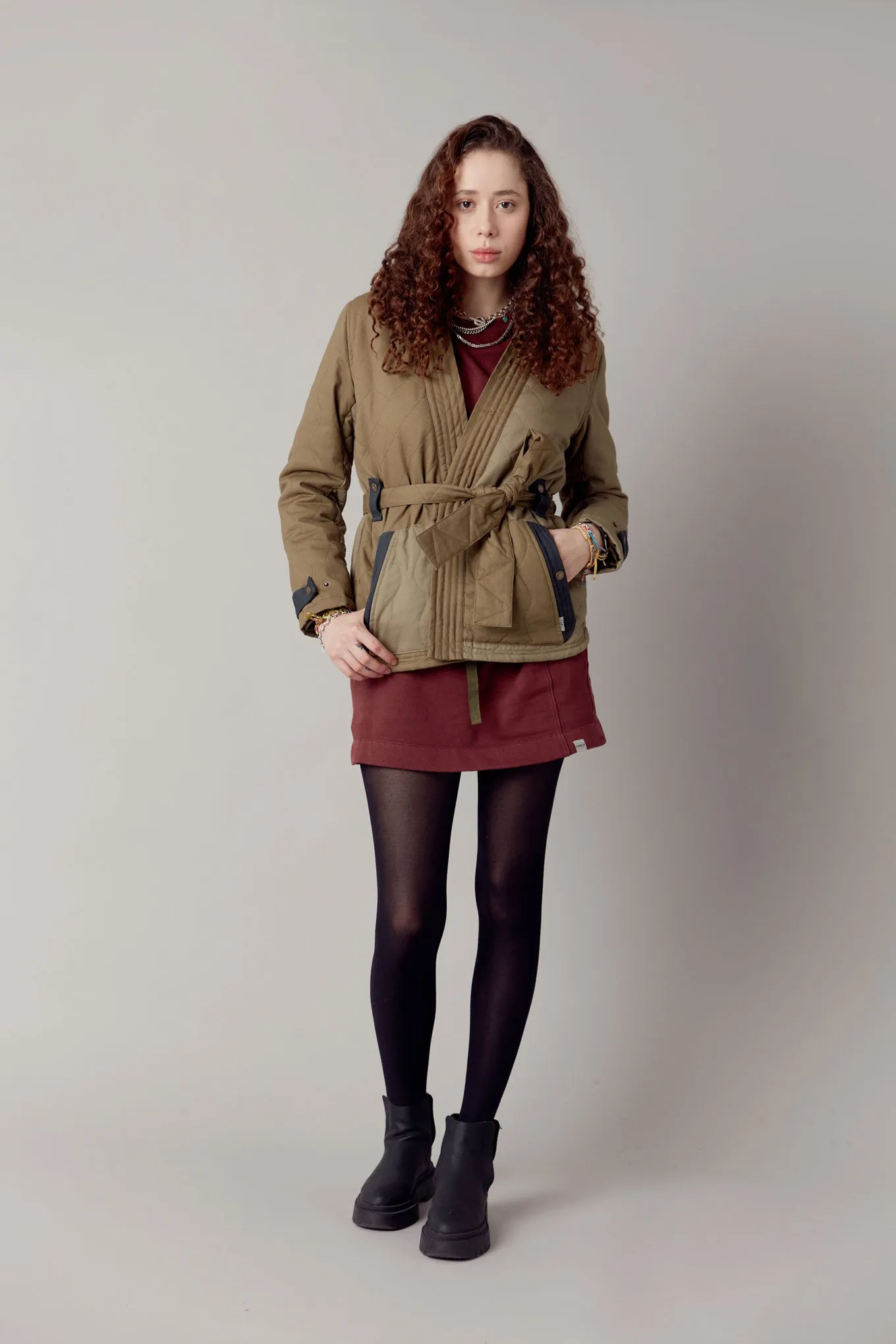 Zuri Cotton Patchwork Jacket Green